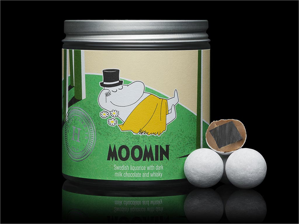 瑞典Moomin糖果纸罐包装设计绿色版