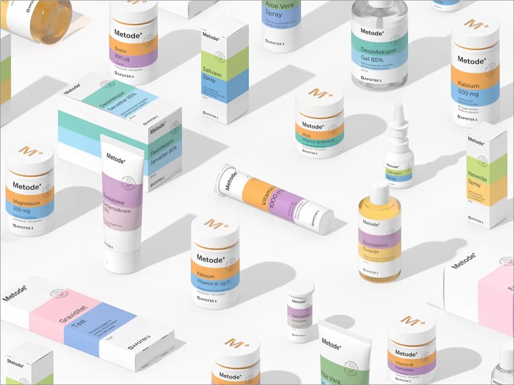 挪威Apotek1药品连锁店Metode品牌系列药品包装设计