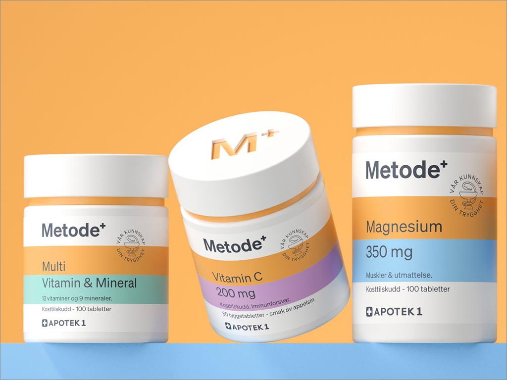 挪威Apotek1药品连锁店Metode品牌营养品包装设计
