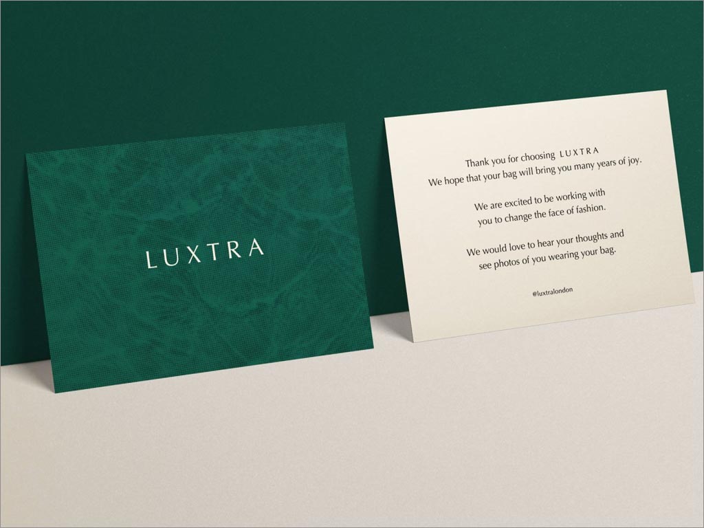 英国Luxtra女包品牌卡片设计
