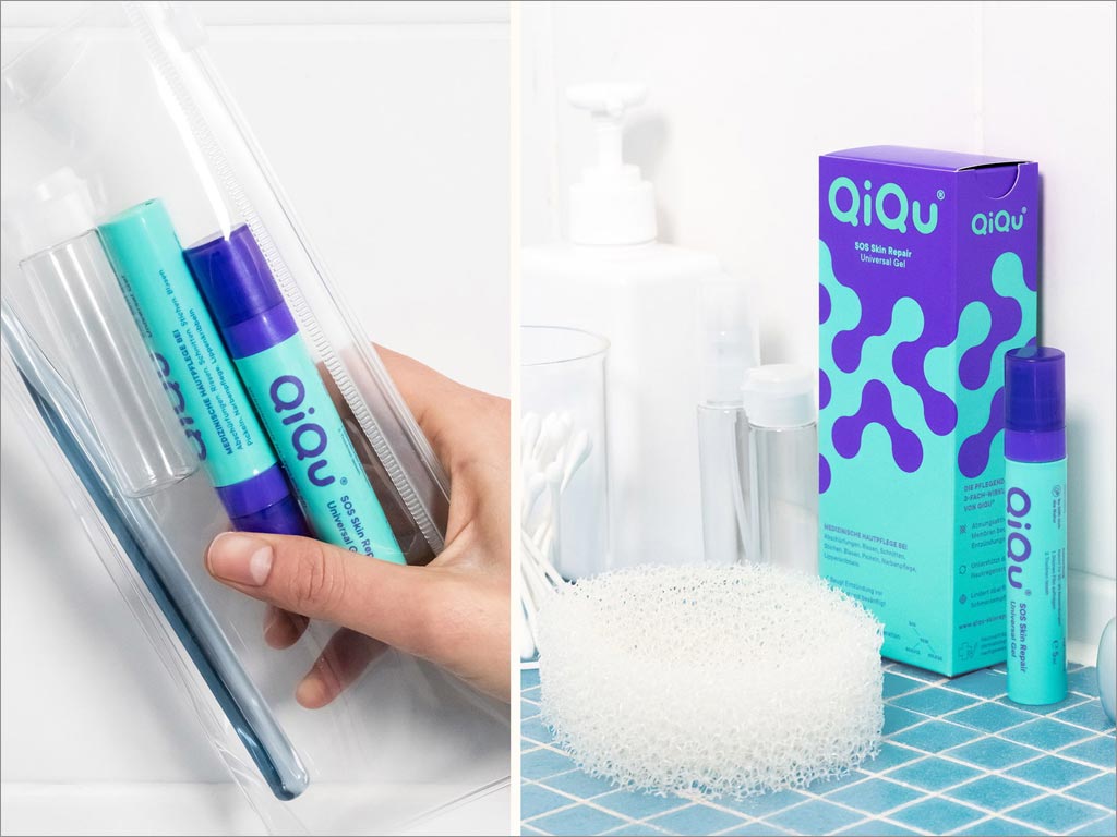 德国QiQu皮肤修复通用凝胶药品包装设计实物照片