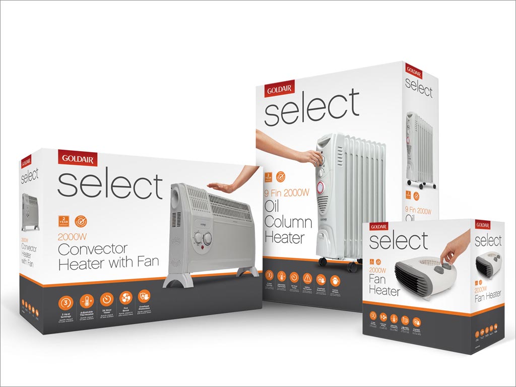 Goldair Select电暖气产品包装设计