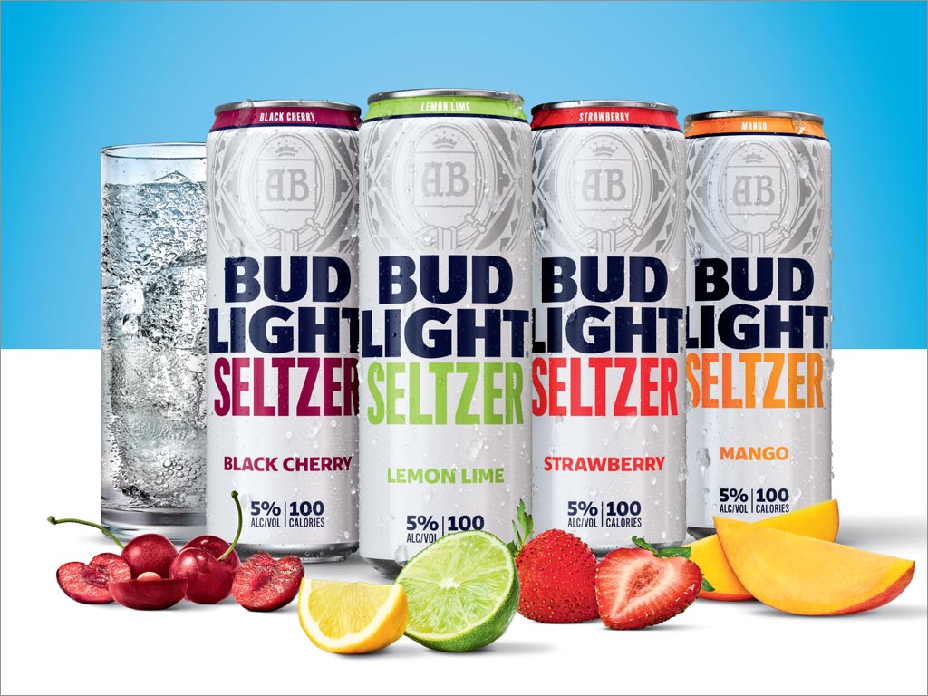 Bud Light水果味气泡苏打水易拉罐包装设计