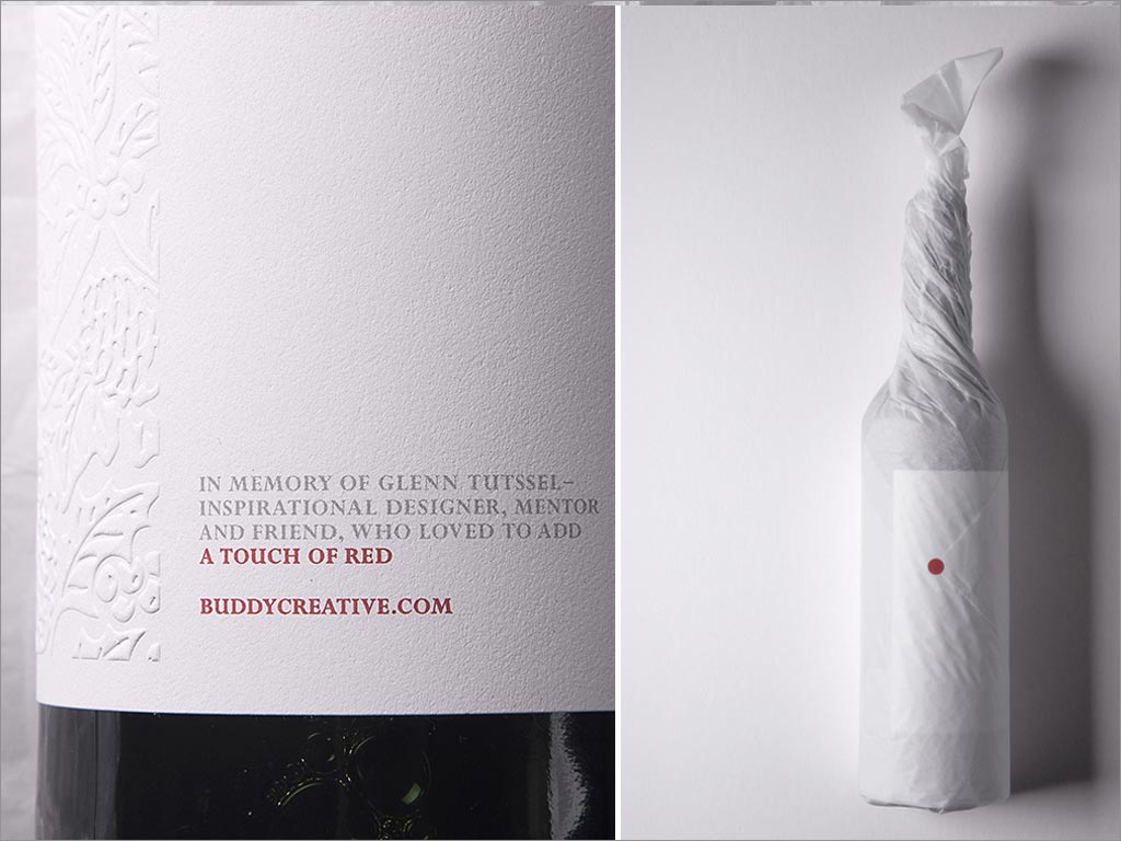 Buddy设计公司为自己定制的礼品红酒包装设计