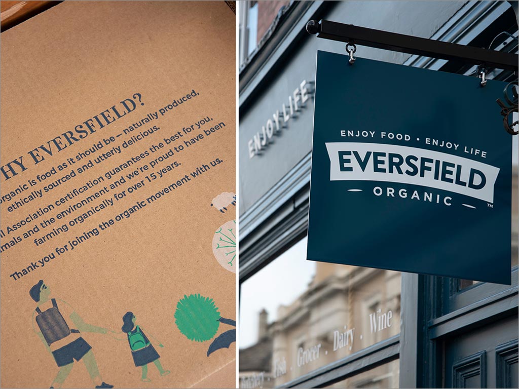 英国埃弗斯菲尔德有机食品店面招牌设计