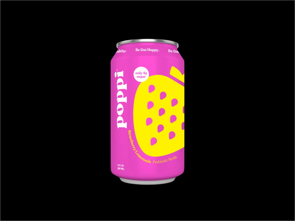 Poppi草莓柠檬水饮料包装设计