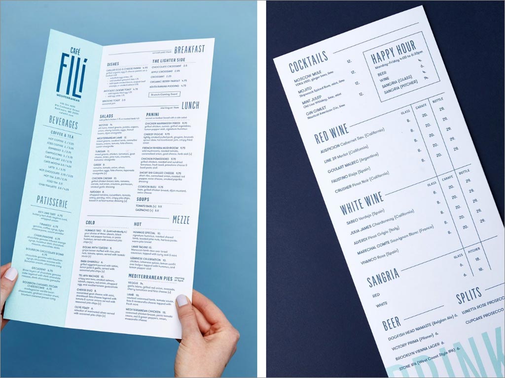 fili菲力咖啡厅菜单内页设计