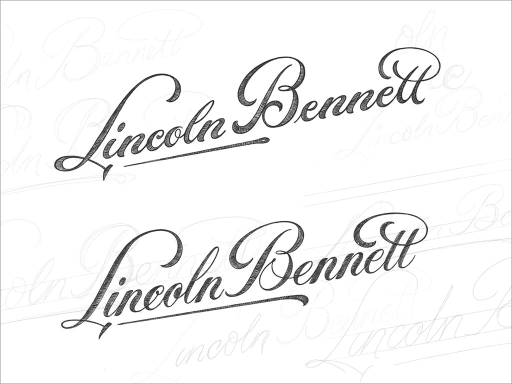 林肯贝内特帽子品牌logo字体设计草图