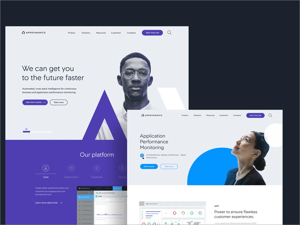 AppDynamics软件公司品牌形象vi设计之网站页面设计