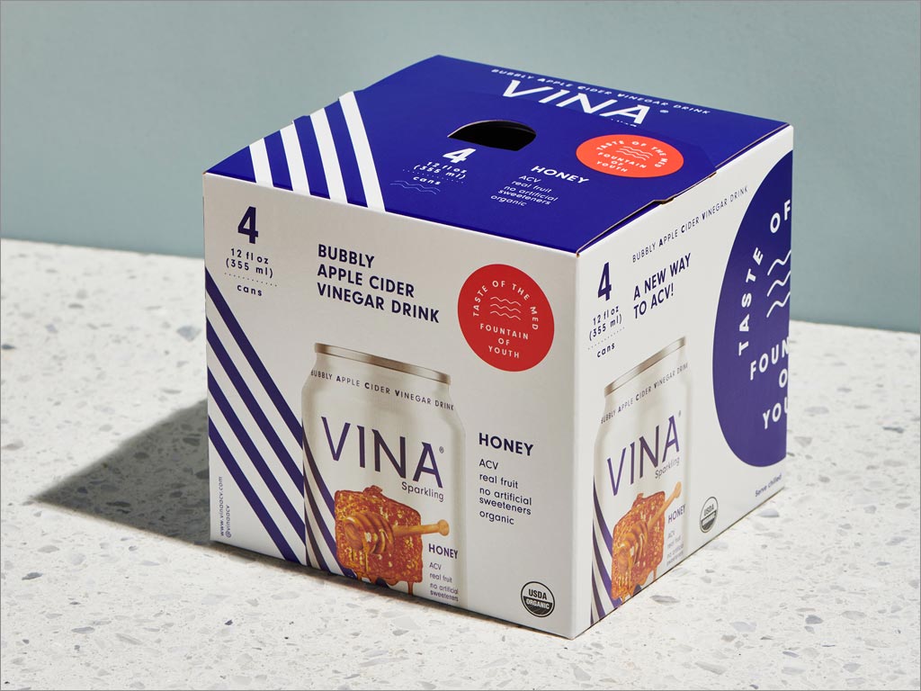 VINA蜂蜜醋饮料外箱包装设计