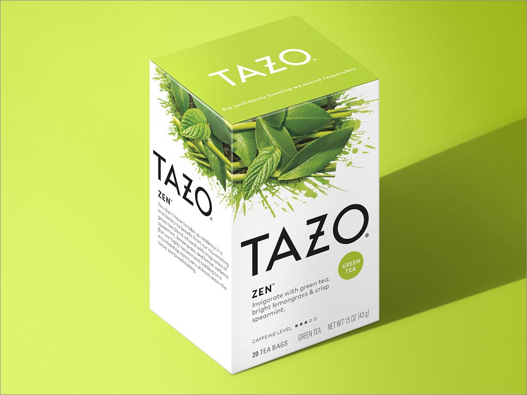 联合利华Tazo薄荷味茶饮料包装设计