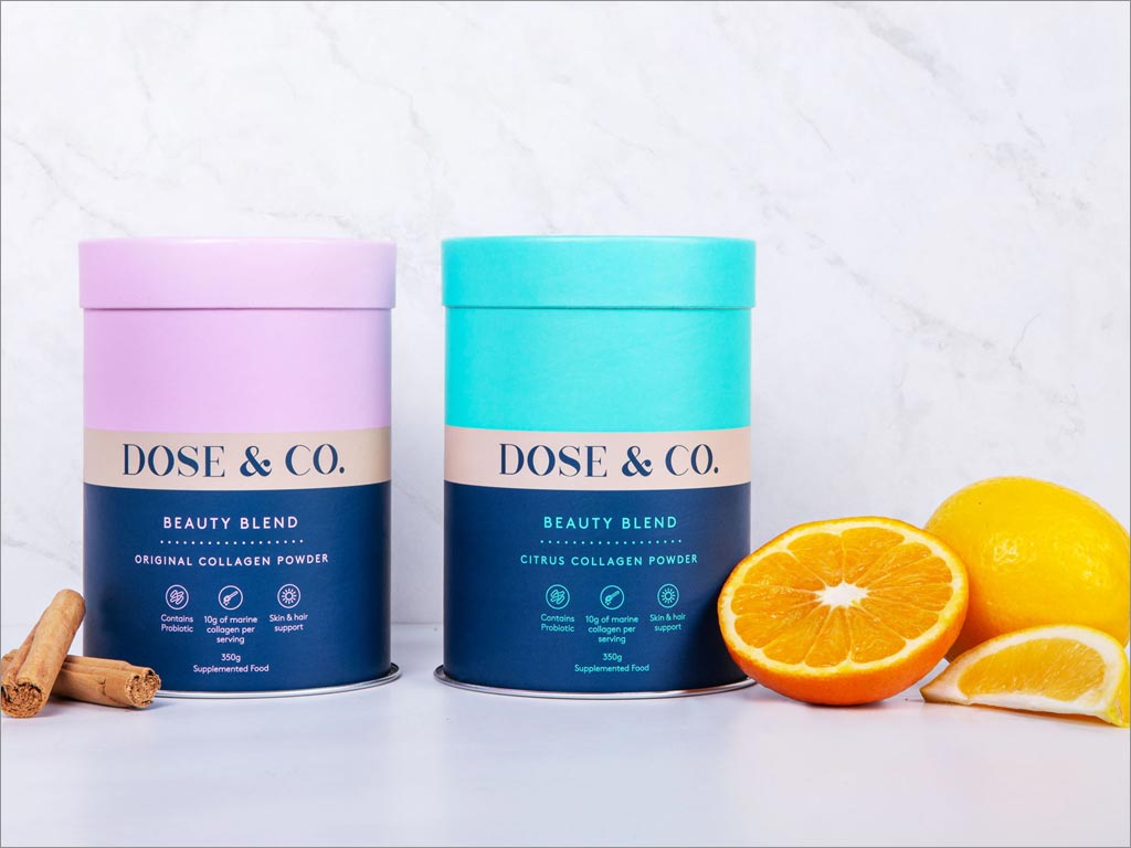 新西兰Dose＆Co蛋白质粉保健品包装设计