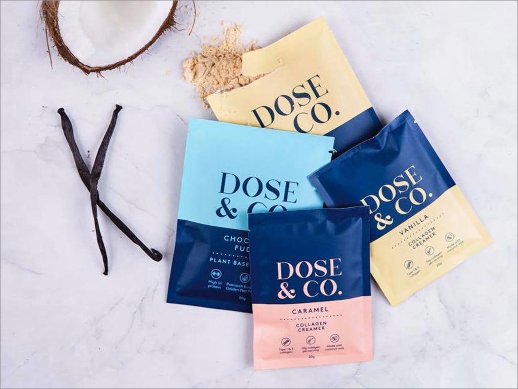 新西兰Dose＆Co蛋白质粉保健品内袋包装设计