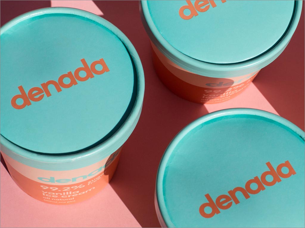 德纳达Denada无糖冰淇淋顶部包装设计
