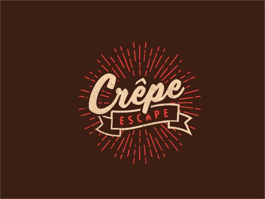Crepe Escape甜点店品牌logo形象设计