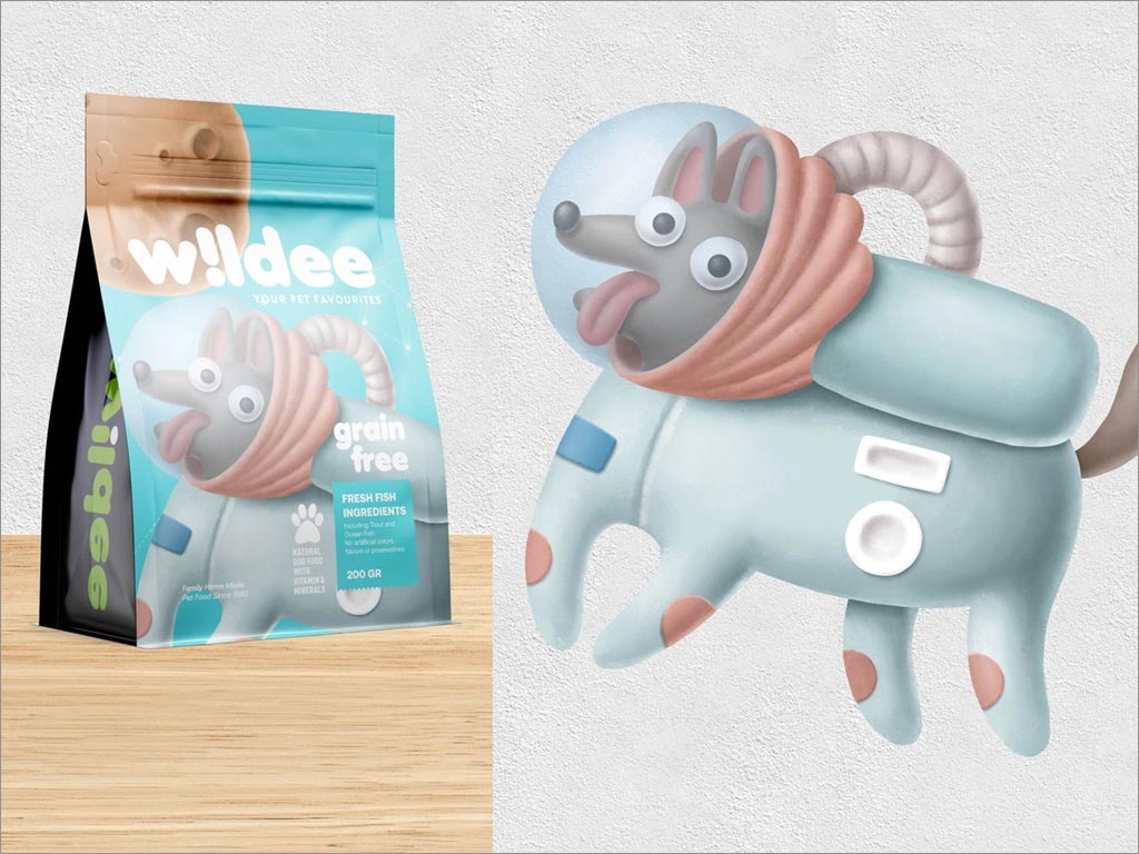 印度尼西亚Wildee狗粮包装设计核心元素插图设计