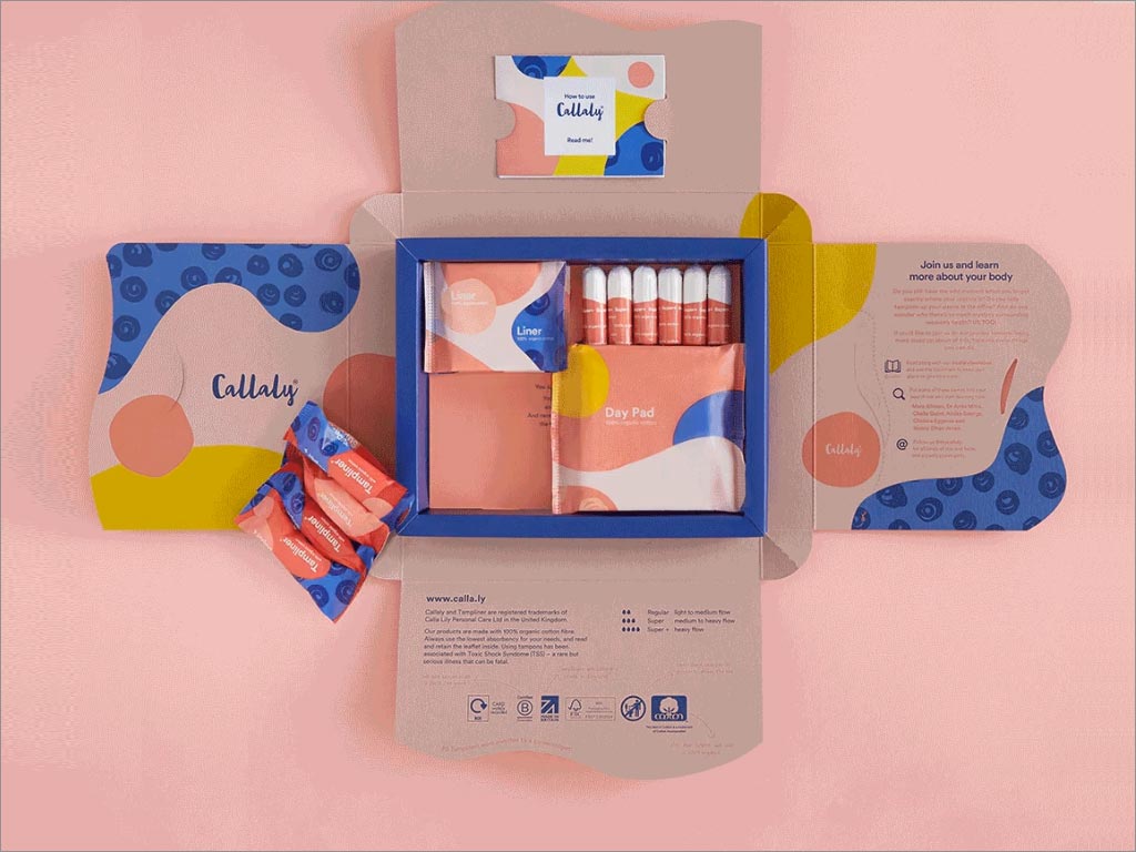 英国Callaly卫生棉条日用品礼品盒包装设计