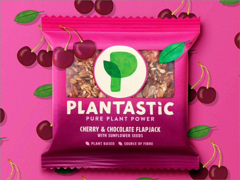 英国Plantastic樱桃味休闲食品包装袋设计