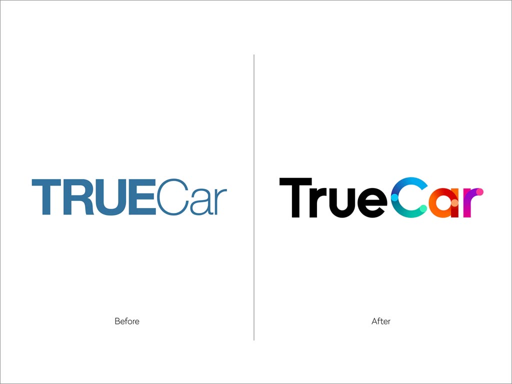 美国TrueCar汽车电商网站交易平台新旧logo设计对比