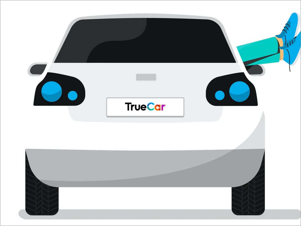 美国TrueCar汽车电商网站交易平台品牌形象设计之车尾logo展示