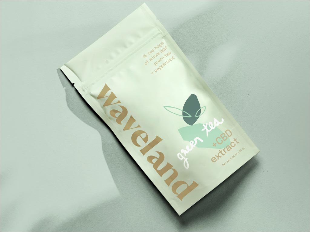 美国Waveland功能性茶饮料包装设计之绿茶