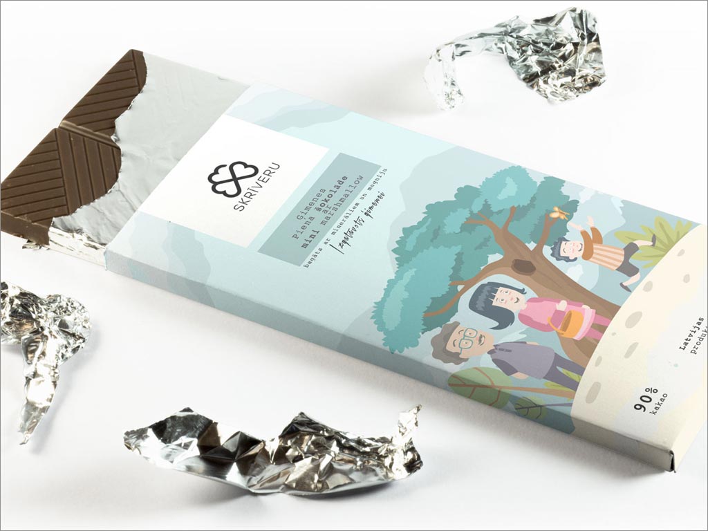 拉脱维亚Skrīveru巧克力棒外盒包装设计