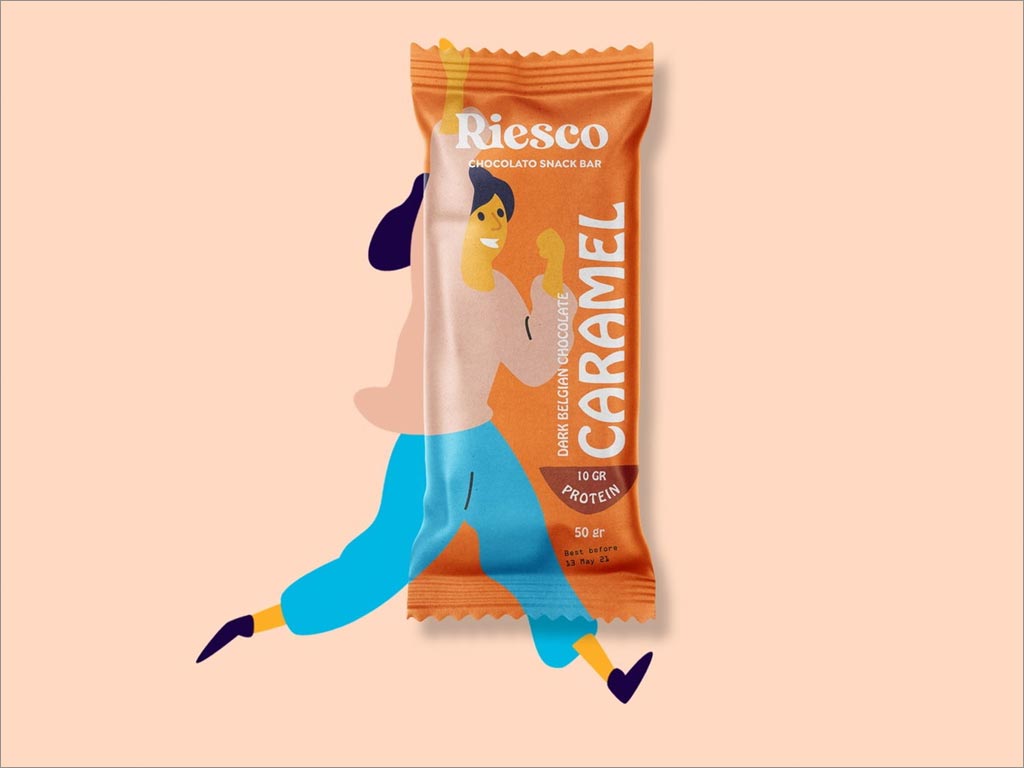 美国Riesco焦糖味休闲零食包装设计