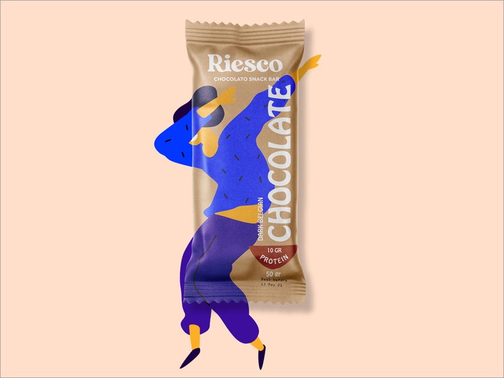 美国Riesco巧克力味休闲零食包装设计