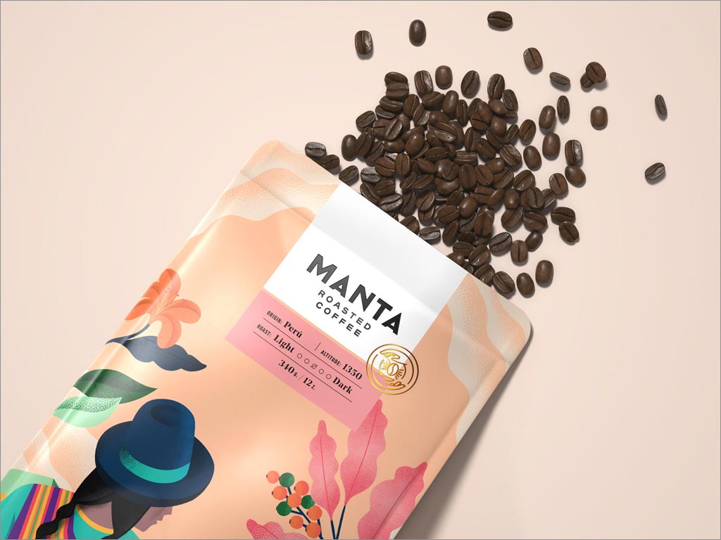秘鲁Manta咖啡包装袋设计