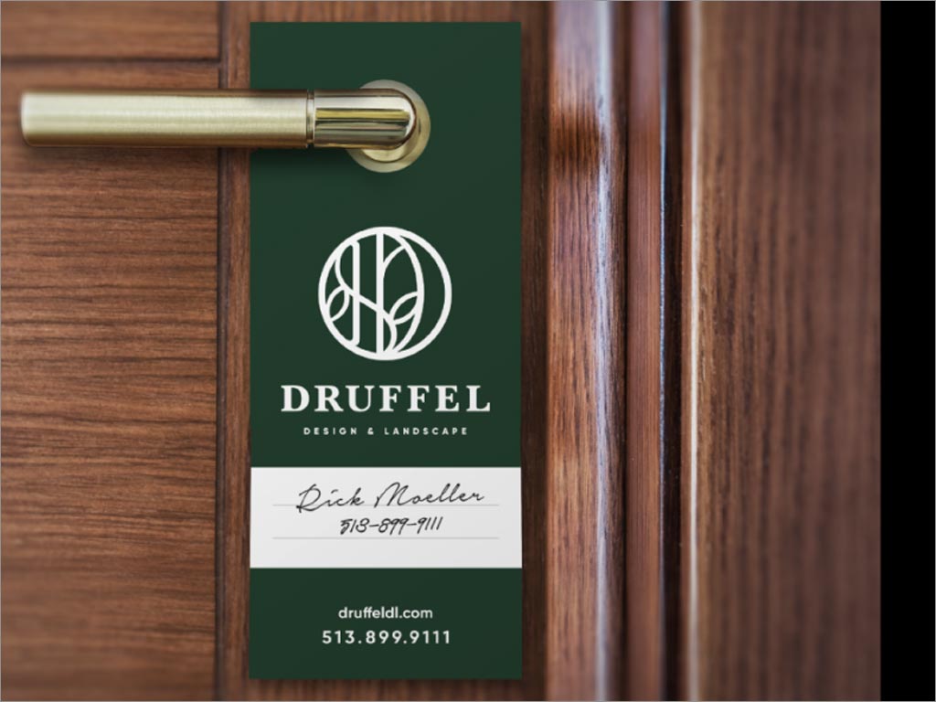 美国Druffel景观设计服务公司品牌形象门牌提示卡设计