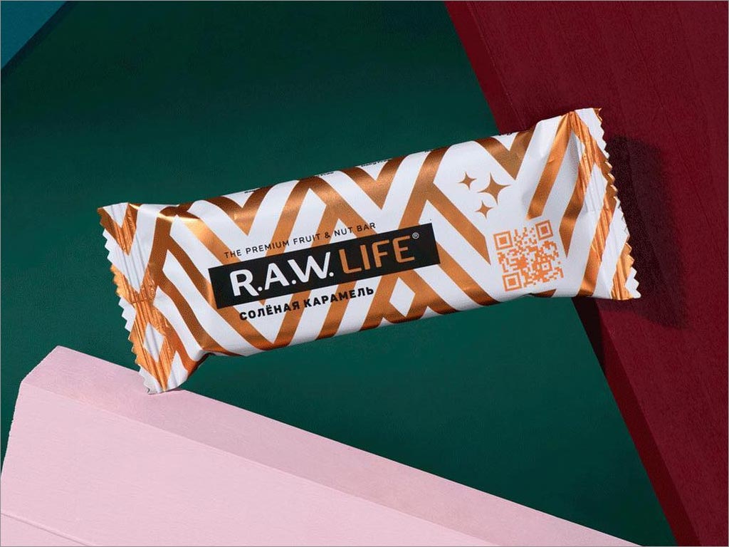 RAW Life运动蛋白坚果棒零食包装袋设计