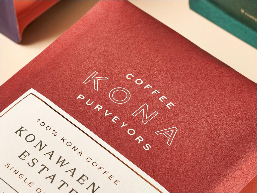 Kona咖啡包装袋设计局部特写