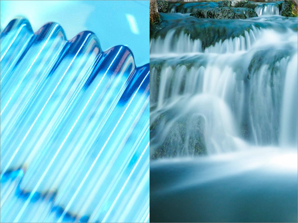 Font Vella矿泉水瓶型设计灵感来源瀑布流水线条