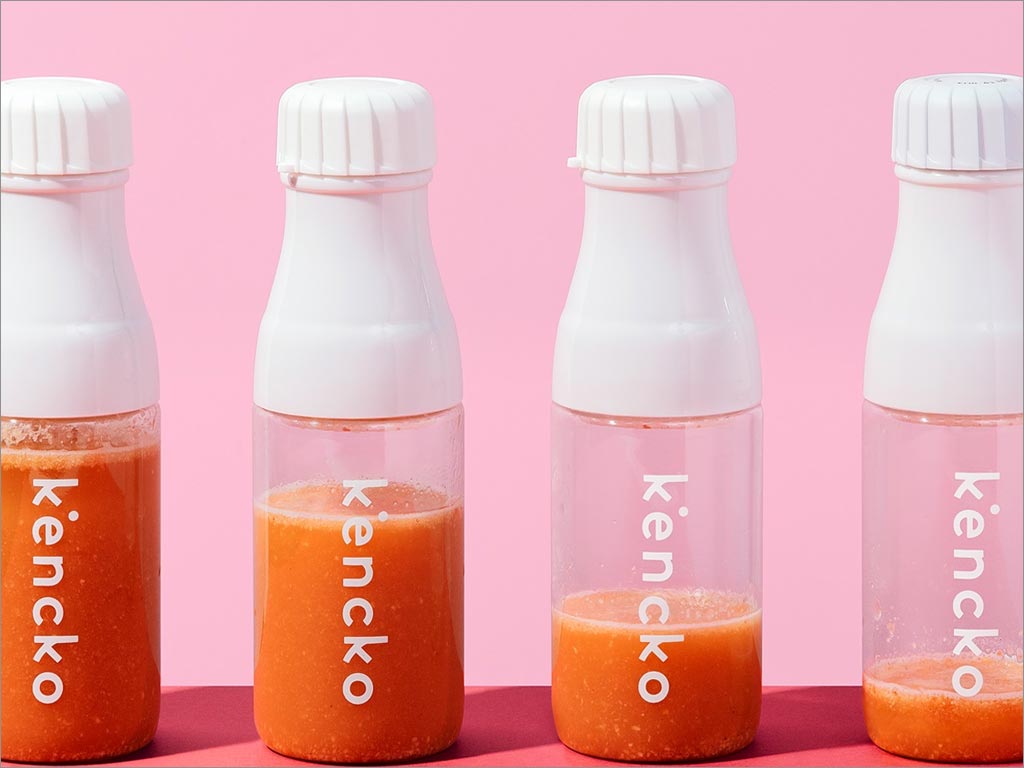 Kencko水果蔬菜速食冰沙固体饮料包装设计之瓶子实物照片
