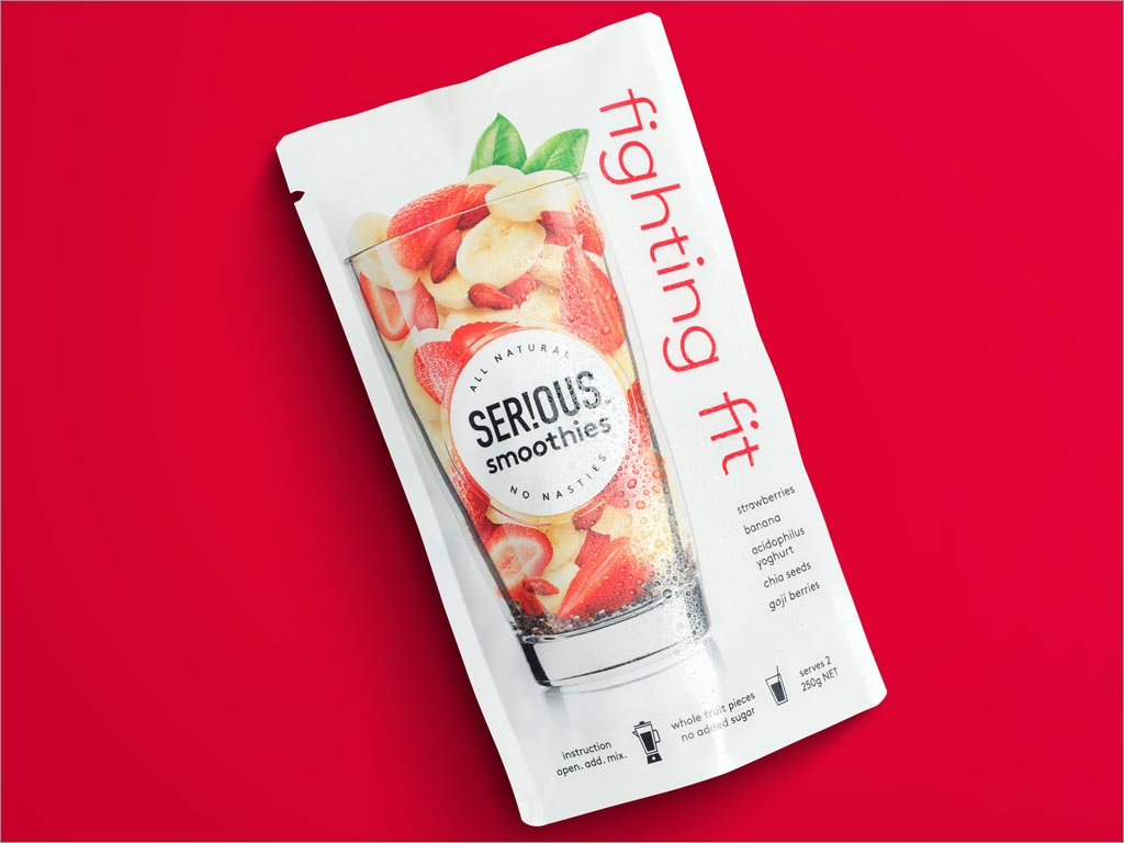 新西兰Serious Smoothies水果冰沙饮料包装设计
