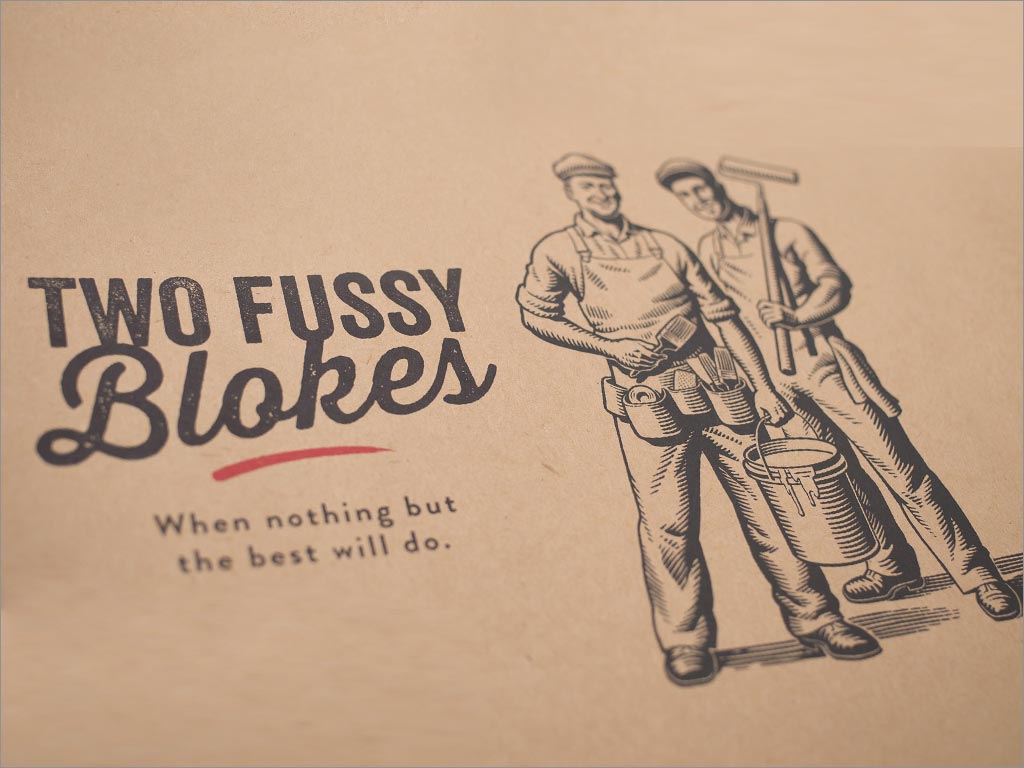 新西兰two fussy blokes油漆滚筒刷子logo设计