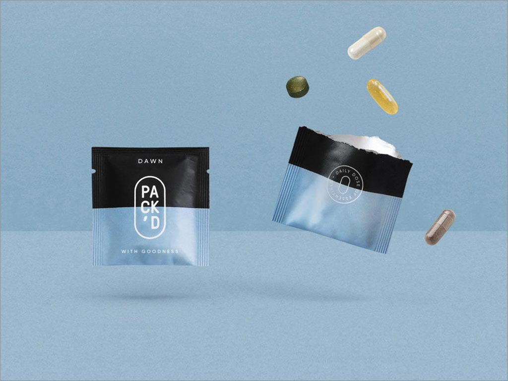 比利时Pack'd黎明装维生素保健品内袋包装设计