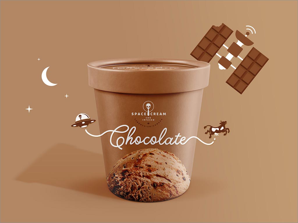 加拿大SpaceCream巧克力味冰淇淋包装设计