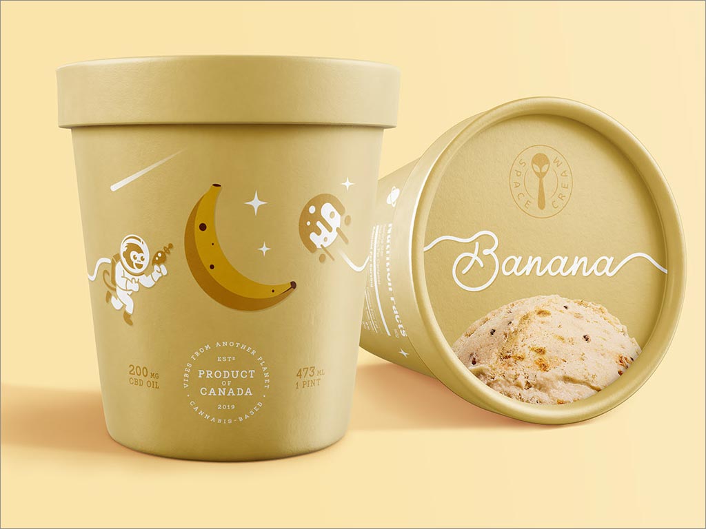 加拿大SpaceCream香蕉味冰淇淋包装设计