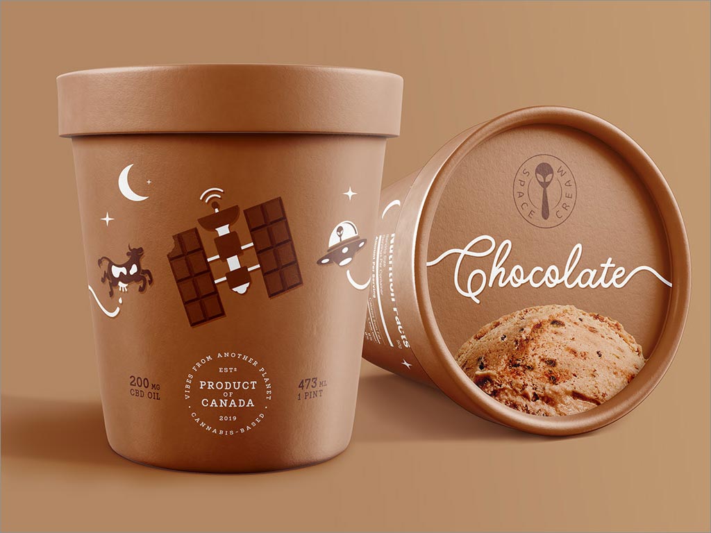 加拿大SpaceCream巧克力味冰淇淋包装设计