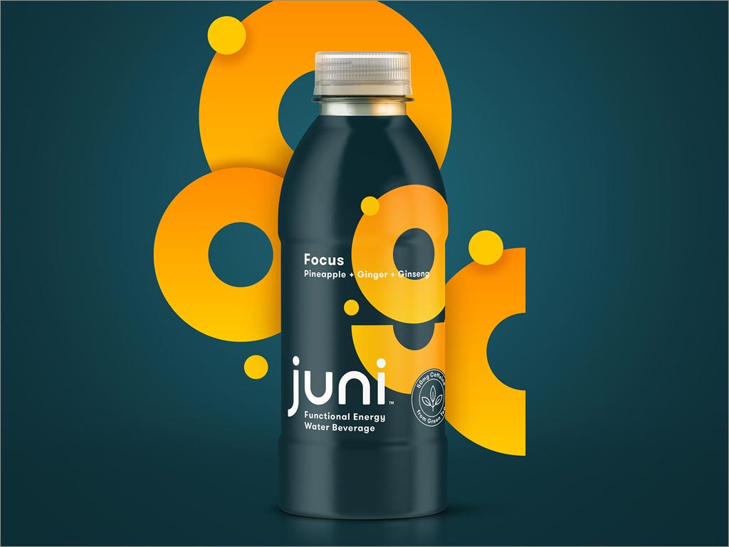美国Juni菠萝+姜+人参功能性植物饮料包装设计