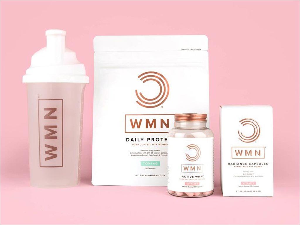 WMN蛋白女性运动营养品包装设计