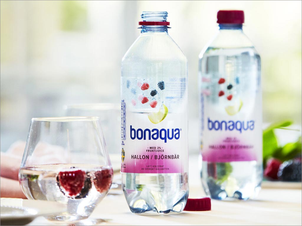 Bonaqua杨梅味矿物质水包装设计