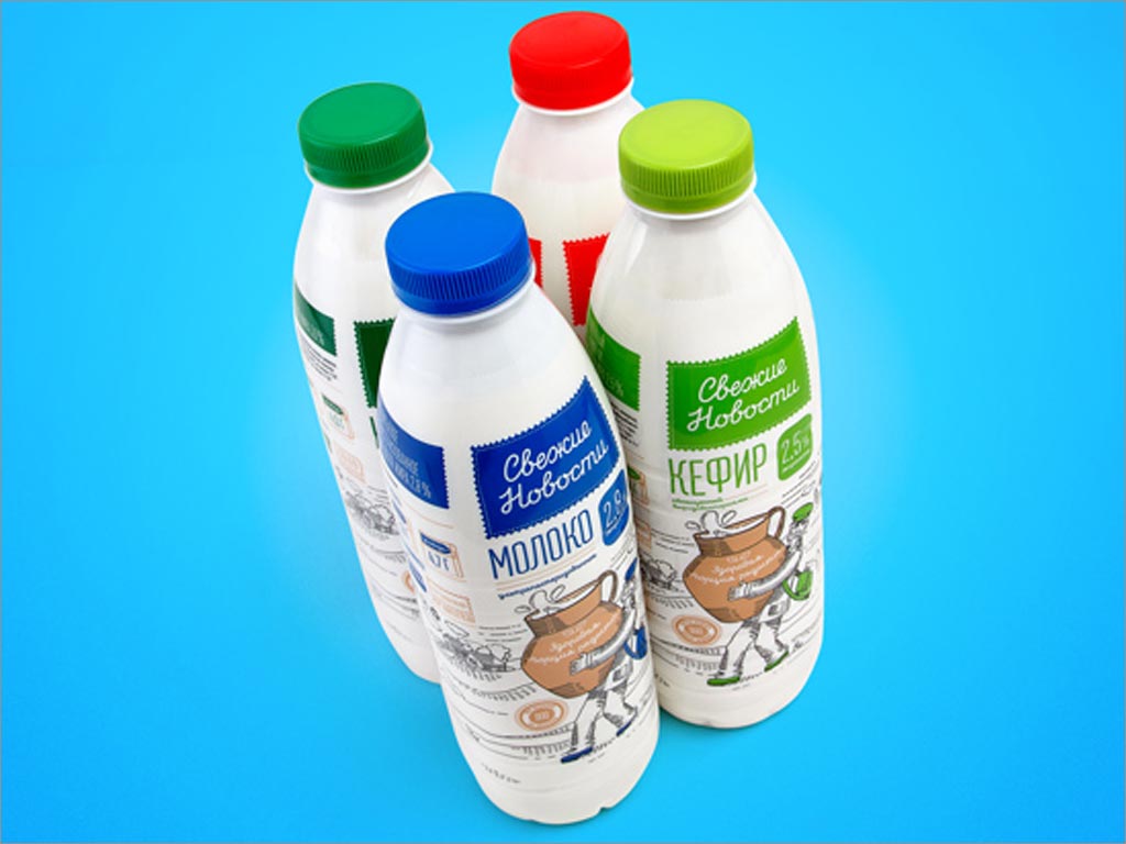 白俄罗斯牛奶瓶签包装设计