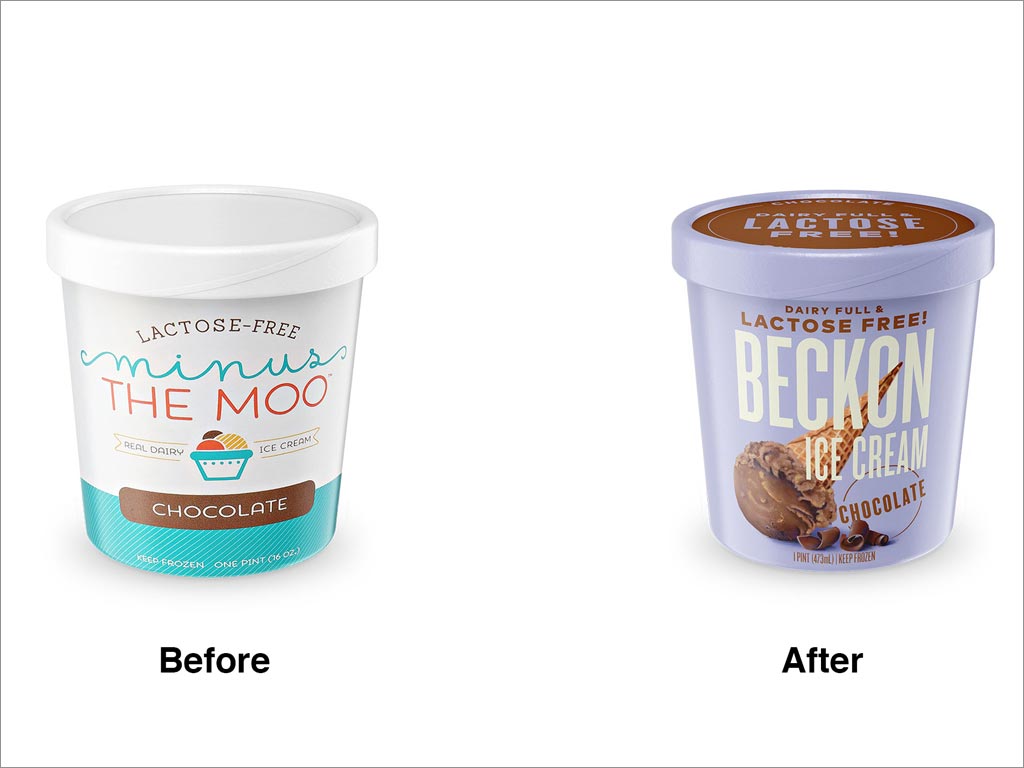 美国Beckon冰淇淋包装设计之新旧方案对比