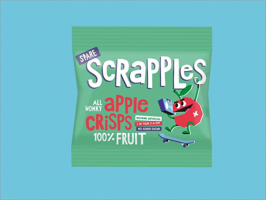 英国SCRAPPLES水果蔬菜脆片儿童休闲零食包装设计