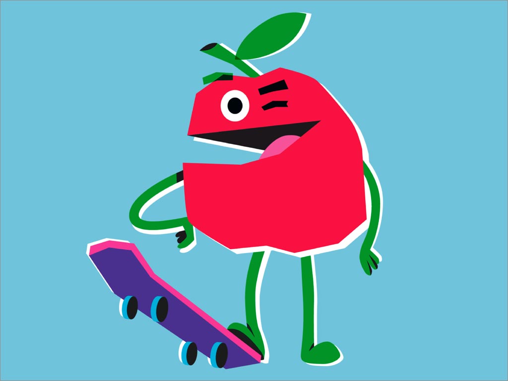 英国SCRAPPLES水果蔬菜脆片儿童休闲零食包装设计之插画设计