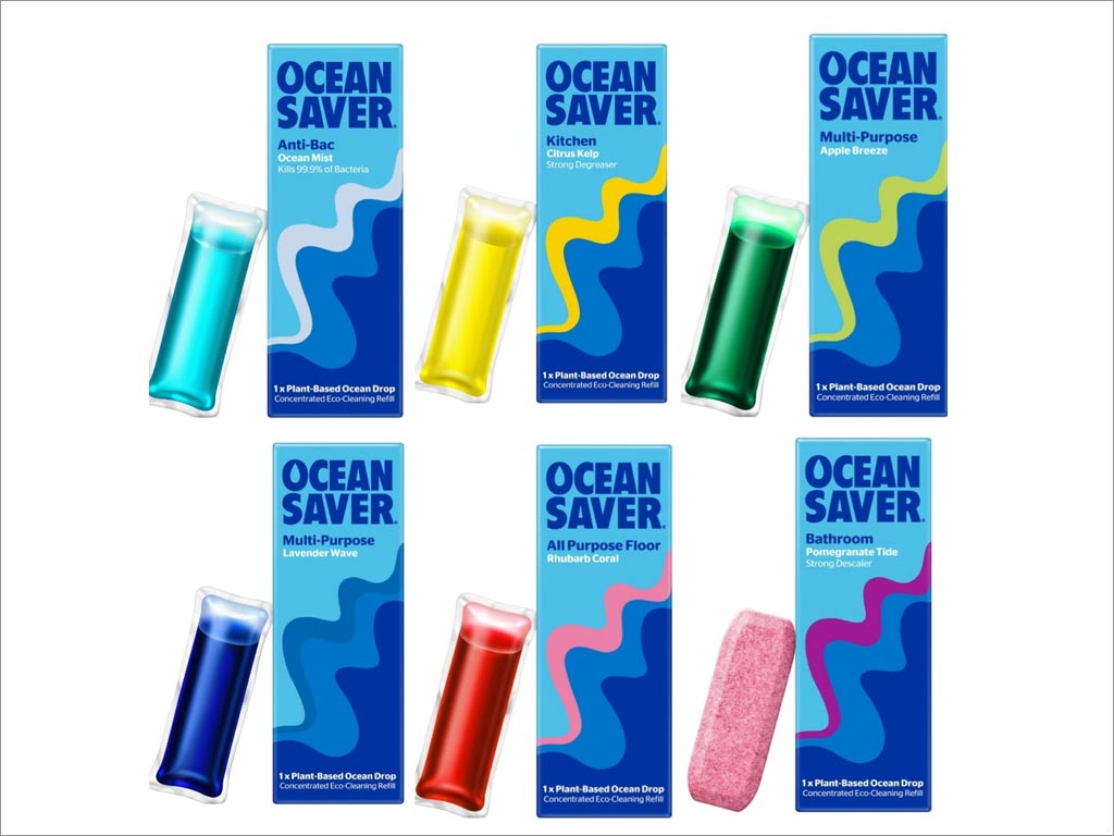 美国OceanSaver浓缩型家用清洁剂包装设计 