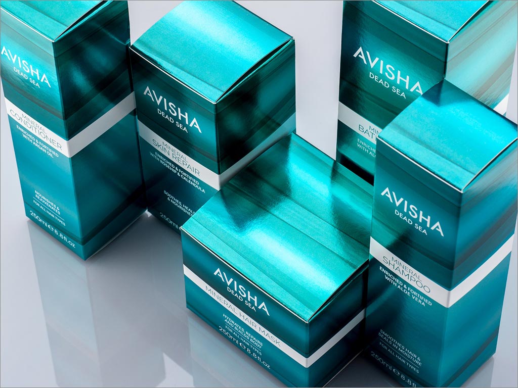 英国Avisha死海护肤系列的包装设计