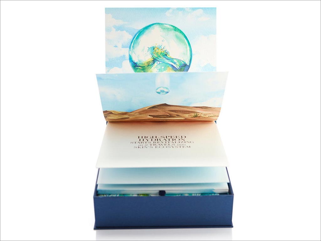 美国La Mer活肤保湿精华素化妆品礼盒包装设计之内部展示效果